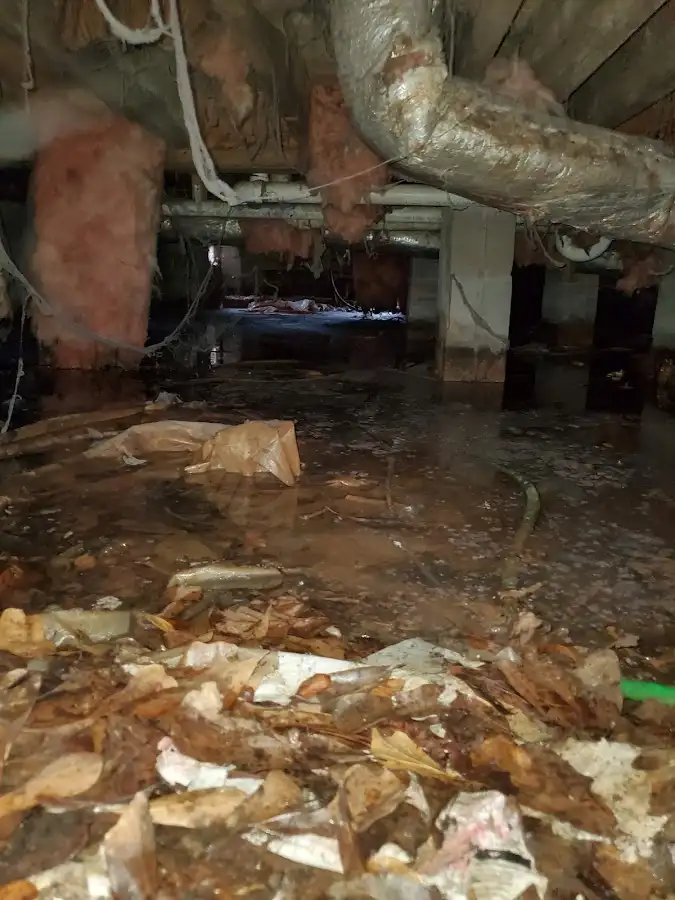 Crawl space flood assessment for Commercial Water Damage Restoration in Harrisburg